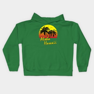 Aloha Hawaii Retro Sunset Kids Hoodie